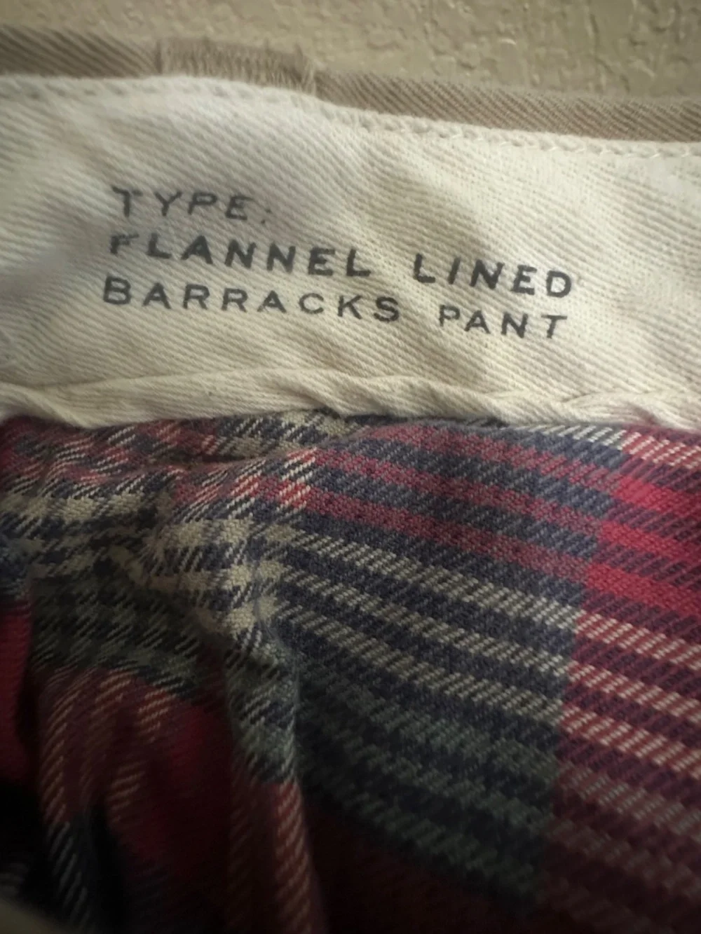 J Crew flannel Lined Barrack Pants Chino Khaki 30 x 30